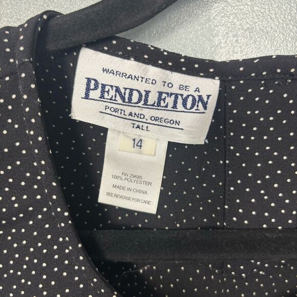 Vintage Pendleton Women’s Black Sleeveless Top Dotted 14 Tall - Picture 2 of 5